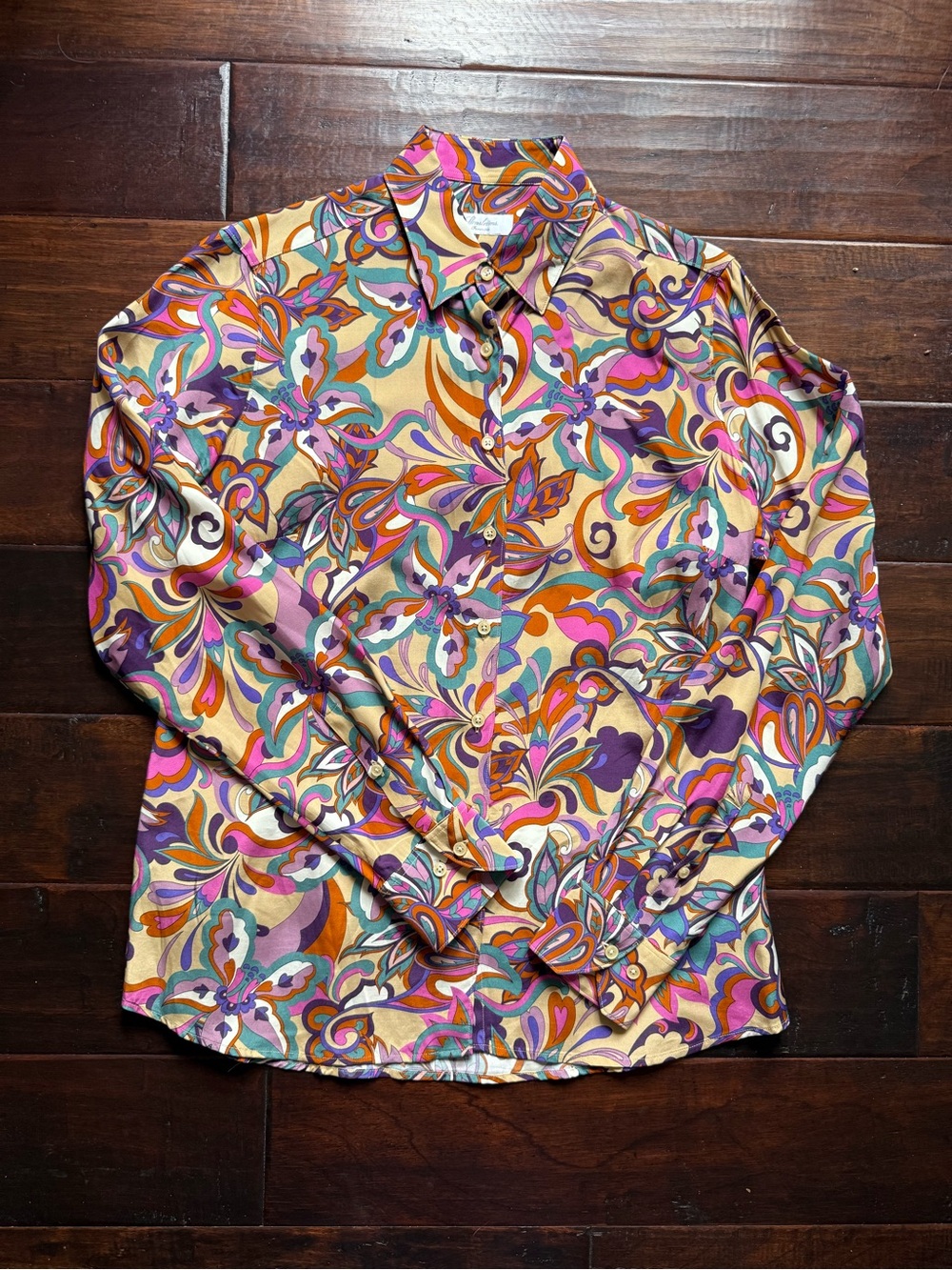 Stenströms Feminine 100% Viscose Psychedelic Floral Shirt Made in Portugal